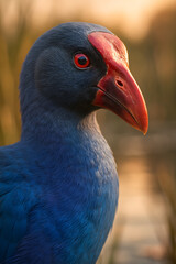 A stunning, hyper-realistic close-up portrait of an exotic bird captured in vivid detail. This digital artwork showcases the bird&rsquo;s intricate feather texture, vibrant coloration, and intense eye focus