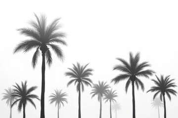 Obraz premium Contemporary Minimalist Palm Scene: Monochrome Abstract Silhouettes & Tropical Forms Reimagined