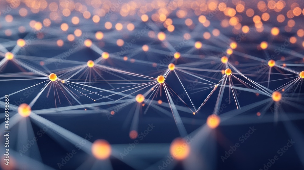 Poster complex network of interconnected data points.
