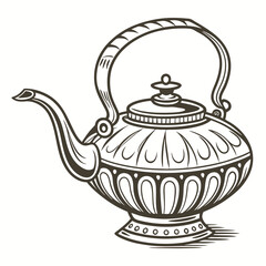 Teapot Illustration Vector Kitchenware