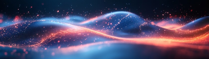 Fototapeta premium Abstract glowing digital wave background with bright colors and artistic flow