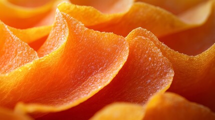Organic sweet potatoes with rough skin, close-up of the vibrant orange flesh after being sliced, soft lighting highlighting the textures and colors