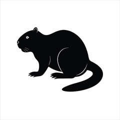 Wildlife Beaver Silhouette Logo Vector Art