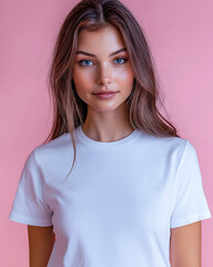 Fototapeta premium White t shirt mockup woman fashion apparel clothing casual blank design