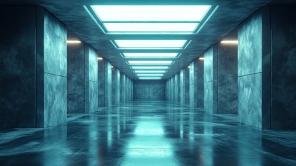 Empty futuristic corridor