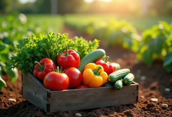 vibrant colors freshly harvested organic vegetables garden bounty farm fresh produce natural goodness, tomato, pepper, zucchini, broccoli, cucumber