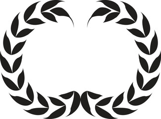 Obraz premium Set of wreaths and branches with leaves. Hand drawing laurel wreaths and branches collection. Laurels wreaths, swirls, twigs and flower ornaments. Herbs, love laurel wreaths 