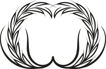 Set of wreaths and branches with leaves. Hand drawing laurel wreaths and branches collection. Laurels wreaths, swirls, twigs and flower ornaments. Herbs, love laurel wreaths
