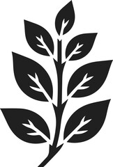 Simple leafs black silhouette Vector, leaves isolated on white, perfect neat and clean shape vector art of leafs with branch, design elements, elegant minimalist drawing leafs art vector