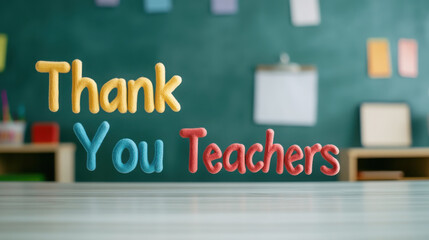 World teachers day celebration: classroom decor with thank you message