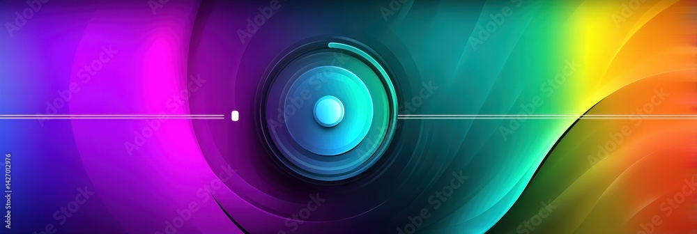 Aufkleber Mindfulness Timer App Features a Glowing Design With a Vibrant Gradient Background Showcasing Calming Colors