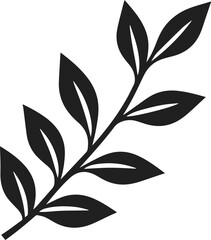 Simple leafs black silhouette Vector, leaves isolated on white, perfect neat and clean shape vector art of leafs with branch, design elements, elegant minimalist drawing leafs art vector