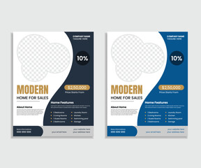 Realestate poster or flyer design layout space for photo background.