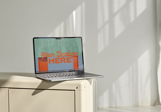 Sleek Laptop on Minimalist Table