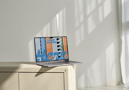 Modern Laptop on Stylish Surface