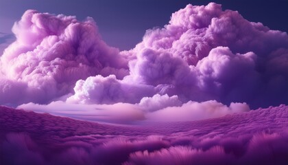 abstract fantasy landscape purple cumulus clouds aesthetic background