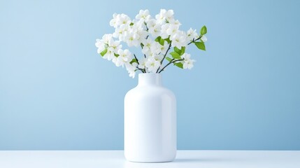 Naklejka premium White blossoms in a simple vase