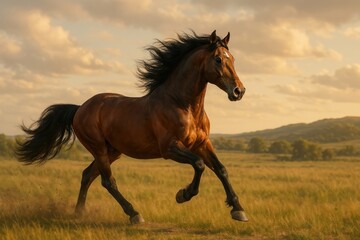 Obraz premium Majestic horse galloping freely.