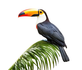 Colorful Toucan Bird Perched Palm