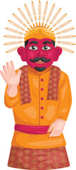 Illustration of ondel ondel, cultural  puppet from Jakarta, Indonesia