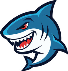 Shark Mascot Logo with Sharp Teeth and Smile