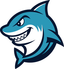 Shark Mascot Logo with Sharp Teeth
