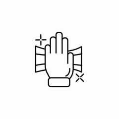 hand sparkle icon sign vector
