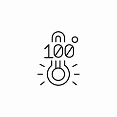 high temperature icon sign vector