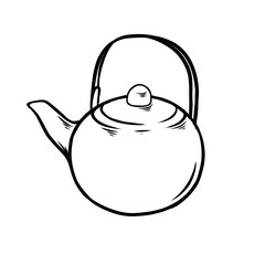 line art illustration of a teapot
