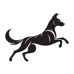 Dog Silhouette Vector Illustration White Background Cute dog silhouette