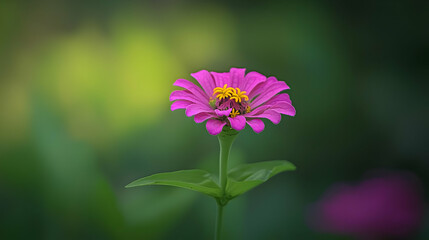 Pink Zinnia Flower In Garden