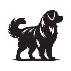 Dog Silhouette Vector Illustration White Background Cute dog silhouette