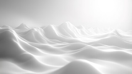 Obraz premium Ethereal White Landscape: Abstract Hills Under a Bright Sky