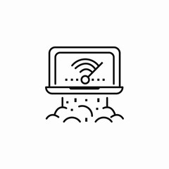 wireless laptop icon sign vector