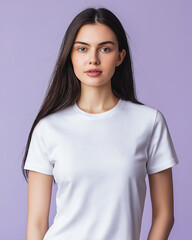 Fototapeta premium White t shirt mockup woman apparel clothing fashion style casual design