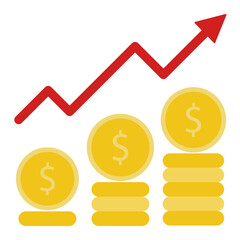 Increase in income icon