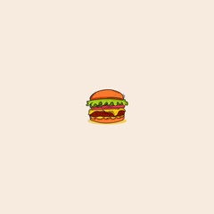 Burger Ingredients icon flat vector design. 
