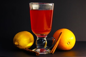 Glass of tropical fruit tea