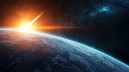 Fototapeta premium Spectacular fireworks show in outer space cosmic event visual art celestial environment high-quality viewpoint