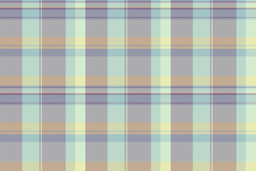 Festive pattern background texture, daisy tartan fabric check. Scenery textile seamless plaid vector in pastel and light colors.