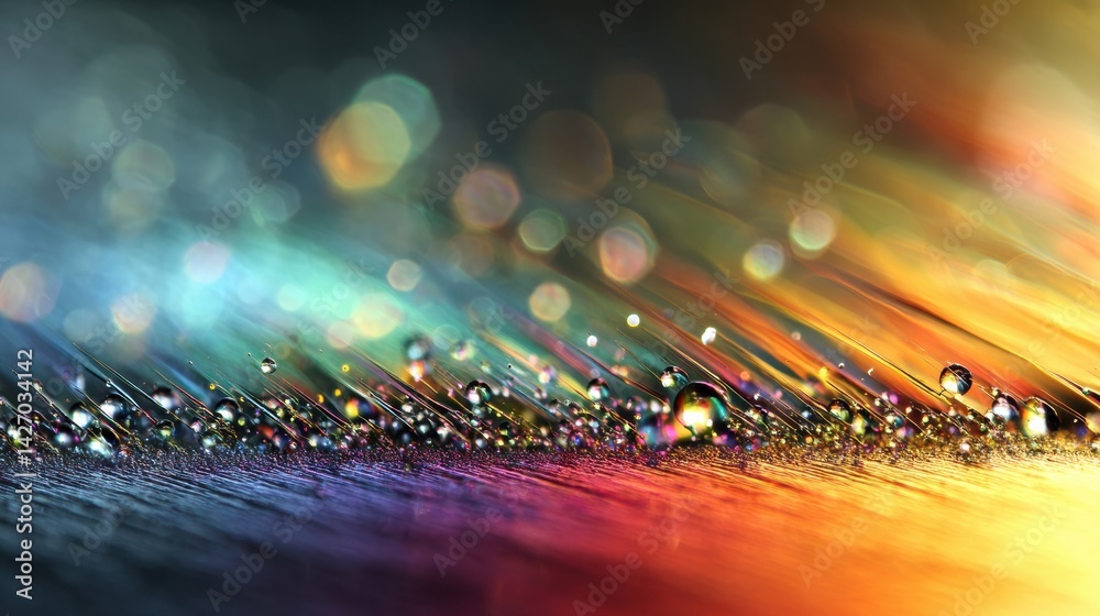 Leinwandbilder captivating macro of gasoline surface showing shimmering light spectrum with vibrant reflections and