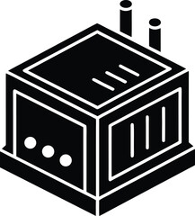 illustration of a black and white electric plug