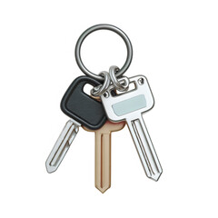 Keys ring metal keyring on transparent background