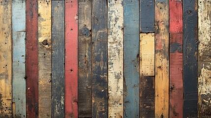 Reclaimed Wood Wall: Varied Hues and Textures