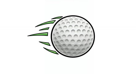 Golf ball in motion illustration graphic design