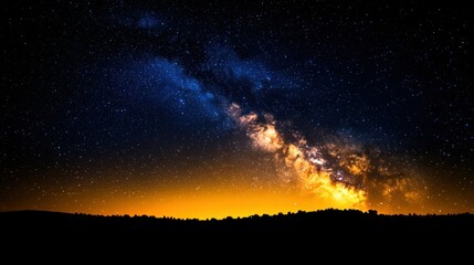 Fototapeta premium Milky Way galaxy over horizon
