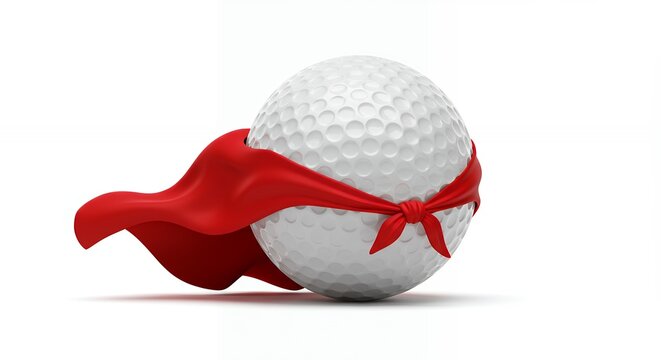Golf ball superhero playful illustration