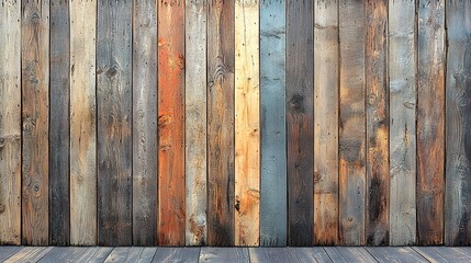 Multicolored wooden planks wall background