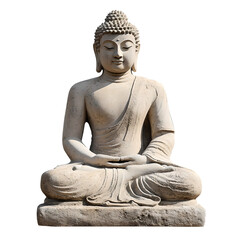 stone buddha statue on transparent background