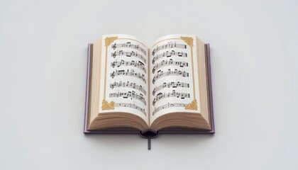 Obraz premium Elegant Music Book: Classical Sheet Music in Vintage Style